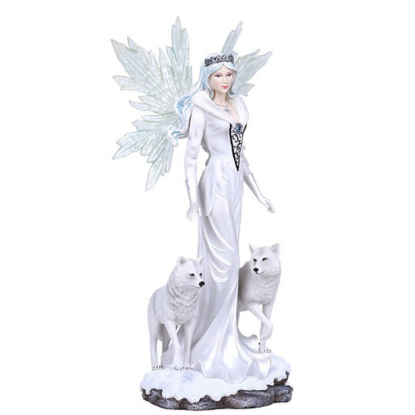 Fairy with Wolves Sculpture 21.5" High